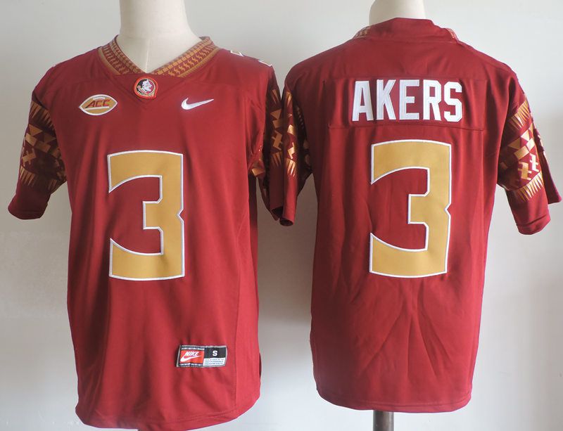 Men Florida State Seminoles FSU #3 Akers Red 2024 Nike Vapor NCAA Jersey->ncaa teams->NCAA Jersey